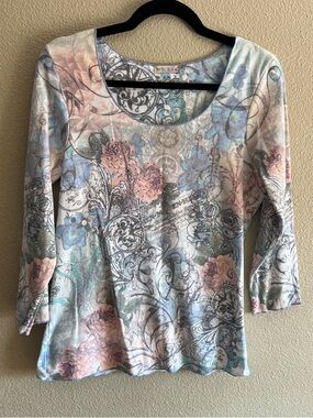 Fairy Multi Color Secret Garden long Sleeve vintage size large xcit usa